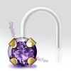 Violet Amethyst BioFlex Nose Stud with Bioflex Stem Small